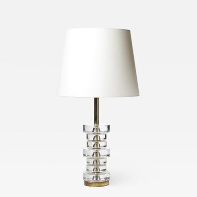 Carl Fagerlund Table lamp with stacked crystal disks by Carl Fagerlund