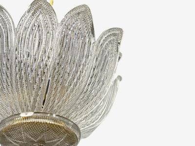 Carl Fagerlund Tulip Chandelier Molded Glass Brass Sweden 1960s