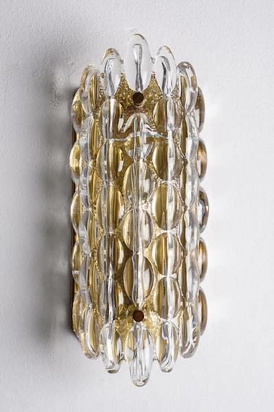 Carl Fagerlund Wall Lights by Carl Fagerlund for Orrefors Sweden 1970s