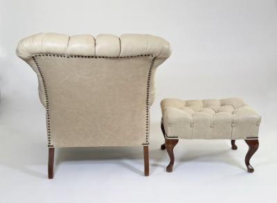Carl Forslund Rip Van Lee or Sleepy Hollow Leather Chair and Ottoman 1960s