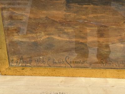 Carl Frederick Sorensen ANTIQUE GOAUCHE ON PAPER SHIPS IN STOCHOLM BY C FREDERIK SORENSEN