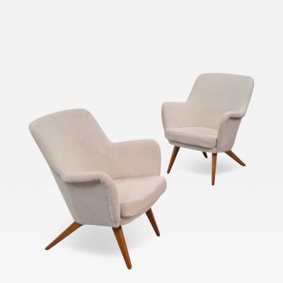 Carl Gustav Hiort af Orn s Carl Gustaf Hiort af Orn s Carl Gustaf Hiort Af Orn s Pair of Pedro Armchairs in White Puunveisto 1950s