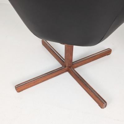 Carl Gustav Hiort af Orn s Carl Gustaf Hiort af Orn s Carl Gustaf Hiort af Orn s Pair of Mandarin Chairs Black Leather Finland 1960s