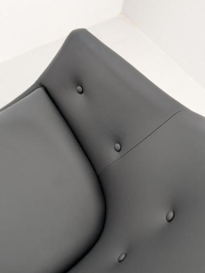 Carl Gustav Hiort af Orn s Carl Gustaf Hiort af Orn s Carl Gustaf Hiort af Orn s Pair of Mandarin Chairs Black Leather Finland 1960s