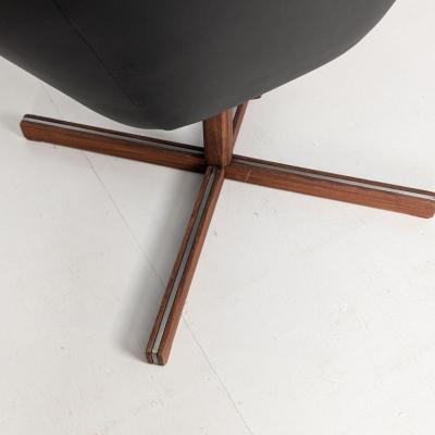 Carl Gustav Hiort af Orn s Carl Gustaf Hiort af Orn s Carl Gustaf Hiort af Orn s Pair of Mandarin Chairs Black Leather Finland 1960s