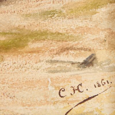 Carl Haag Antique Orientalist Watercolour of an Arab Warrior by Carl Haag