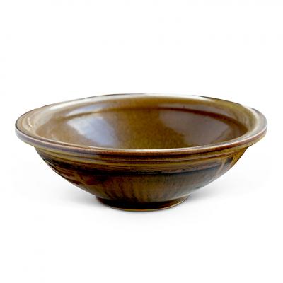 Carl Halier Exceptional Large Bowl with Harefur Glaze by Carl Halier
