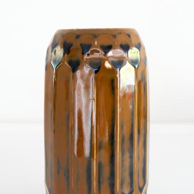 Carl Harry St lhane CARL HARRY STALHANE GLAZED FACETED VASE 