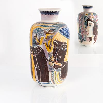 Carl Harry Stalhane A Large Hand Decorated Vase by Carl Harry Stalhane with 2 Women from Rorstrand