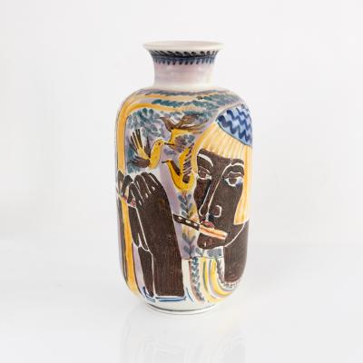 Carl Harry Stalhane A Large Hand Decorated Vase by Carl Harry Stalhane with 2 Women from Rorstrand
