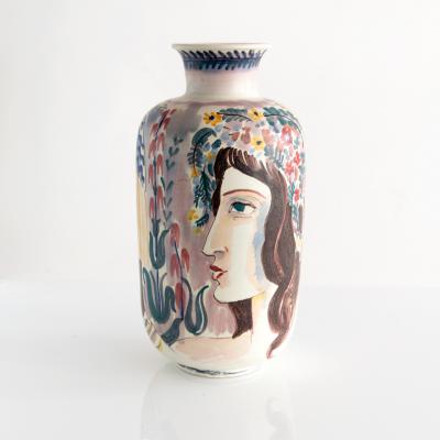 Carl Harry Stalhane A Large Hand Decorated Vase by Carl Harry Stalhane with 2 Women from Rorstrand