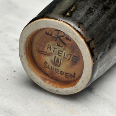 Carl Harry Stalhane R rstrand Swedish Mid Century Modern Grey Stoneware Vase