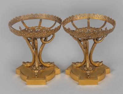 Carl Hiess Pair Carl Hiess Gilded Bronze Epergne Stands