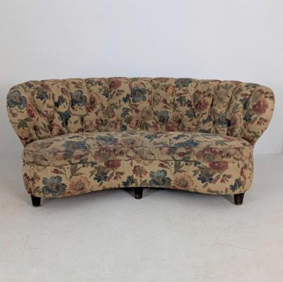 Carl Johan Boman Finnish Design Curved Sofa Attributed to C J Boman Circa 1940s
