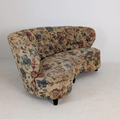 Carl Johan Boman Finnish Design Curved Sofa Attributed to C J Boman Circa 1940s