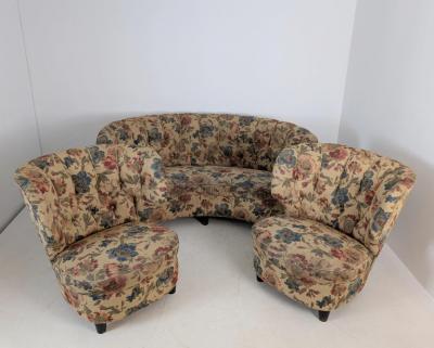 Carl Johan Boman Finnish Design Curved Sofa Attributed to C J Boman Circa 1940s