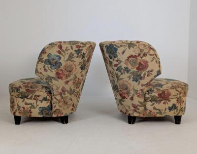 Carl Johan Boman Pair of Finnish Design Curved Lounge Chairs Carl Johan Boman Circa 1940s