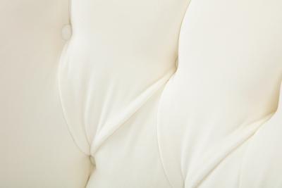 Carl Johan Boman Rare Pair of Ivory Velvet Tufted Easy Chairs by Carl Johan Boman