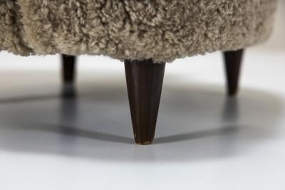 Carl Johan Boman Set of Two Carl Johan Boman Lounge Chairs in Sheepskin for Oy Boman Ab 1940s