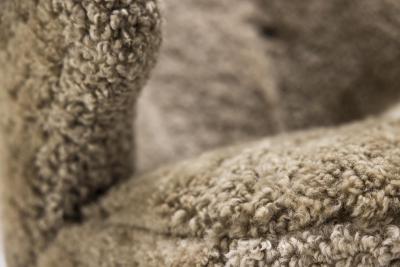 Carl Johan Boman Set of Two Carl Johan Boman Lounge Chairs in Sheepskin for Oy Boman Ab 1940s