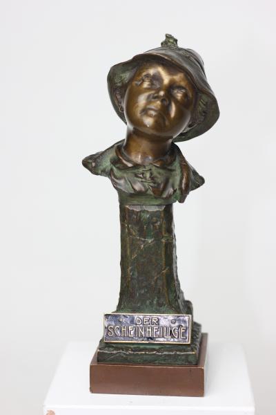 Carl Kauba Bronze Sculpture Busts of Young Scamps Boys by Carl Kauba cr 1890 Austria