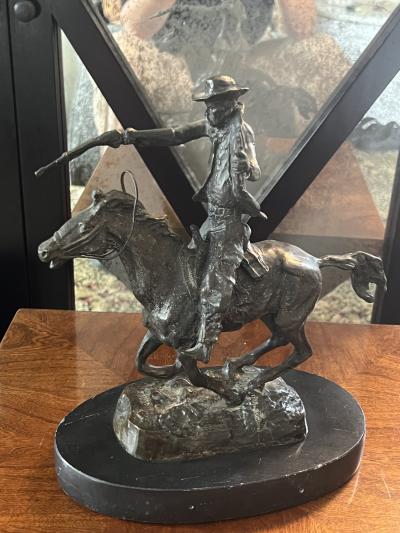 Carl Kauba FILL YOUR HANDS COWBOY AND HORSE BRONZE BY CARL KAUBA