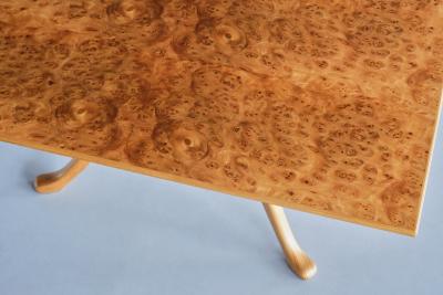 Carl Malmsten Carl Malmsten Berg Three Legged Coffee Table in Burl Elmwood Sweden 1960s