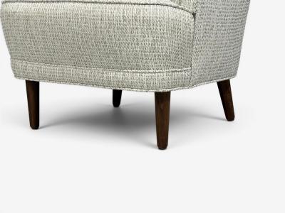 Carl Malmsten Carl Malmsten Lounge Chairs Grey Fabric Wood Sweden 1950s