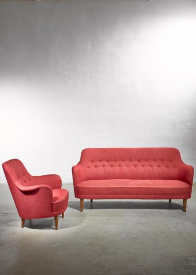 Carl Malmsten Carl Malmsten Model Samsas Sofa and Chair