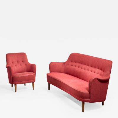 Carl Malmsten Carl Malmsten Model Samsas Sofa and Chair