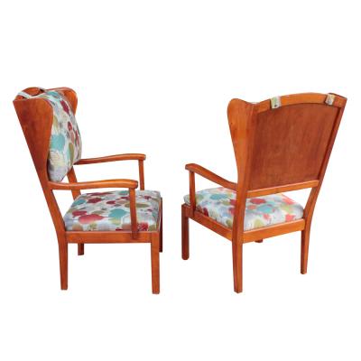 Carl Malmsten Carl Malmsten attr pair of large wingback arm chairs