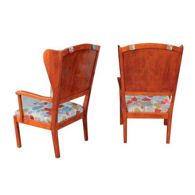 Carl Malmsten Carl Malmsten attr pair of large wingback arm chairs