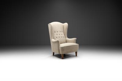 Carl Malmsten Carl Malmsten ldermannen Winged Armchair for O H Sj gren Sweden 1950s