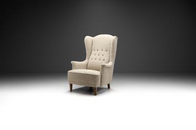 Carl Malmsten Carl Malmsten ldermannen Winged Armchair for O H Sj gren Sweden 1950s