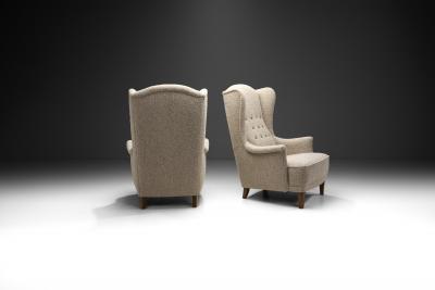 Carl Malmsten Carl Malmsten ldermannen Winged Armchairs for O H Sj gren Sweden 1950s