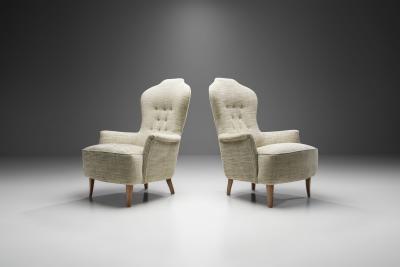 Carl Malmsten Farmor Armchairs by Carl Malmsten for O H Sj gren Sweden 1956