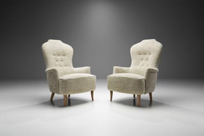 Carl Malmsten Farmor Armchairs by Carl Malmsten for O H Sj gren Sweden 1956