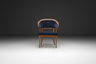 Carl Malmsten Jonas Love Armchair with Upholstery by Carl Malmsten Sweden Mid 20th Century