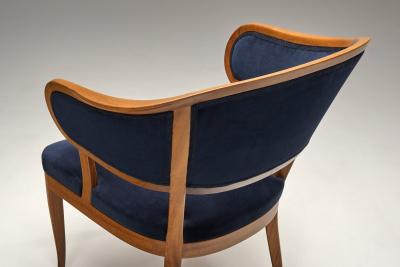 Carl Malmsten Jonas Love Armchair with Upholstery by Carl Malmsten Sweden Mid 20th Century