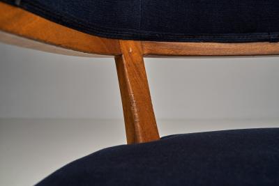 Carl Malmsten Jonas Love Armchair with Upholstery by Carl Malmsten Sweden Mid 20th Century