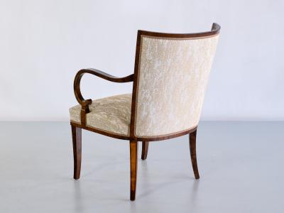 Carl Malmsten Pair of Carl Malmsten Armchairs in Birch and Satinwood Bodafors Sweden 1930s