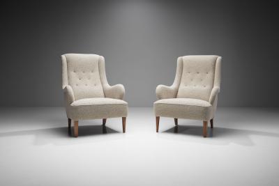 Carl Malmsten Pair of Carl Malmsten Oskar Armchairs for O H Sj gren Sweden 1930s