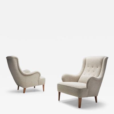 Carl Malmsten Pair of Carl Malmsten Oskar Armchairs for O H Sj gren Sweden 1930s