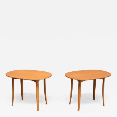 Carl Malmsten Pair of Carl Malmsten Ovalen Side Tables in Oak Carl L fving Sweden 1960s