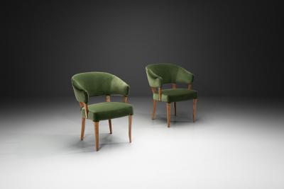 Carl Malmsten Pair of Lata Greven Armchairs by Carl Malmsten for O H Sj gren Sweden 1950s