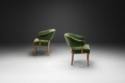 Carl Malmsten Pair of Lata Greven Armchairs by Carl Malmsten for O H Sj gren Sweden 1950s