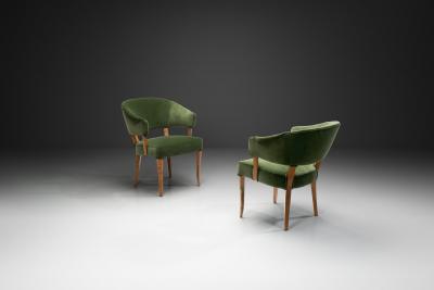 Carl Malmsten Pair of Lata Greven Armchairs by Carl Malmsten for O H Sj gren Sweden 1950s