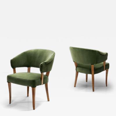Carl Malmsten Pair of Lata Greven Armchairs by Carl Malmsten for O H Sj gren Sweden 1950s