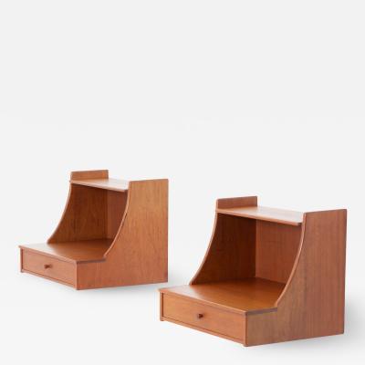 Carl Malmsten Scandinavian Midcentury Wall Mounted Bedside Tables by Carl Malmsten