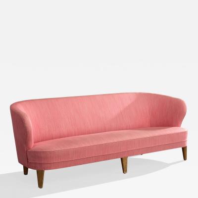 Carl Malmsten Sofa with Birch and Fabric Sweden 1960s